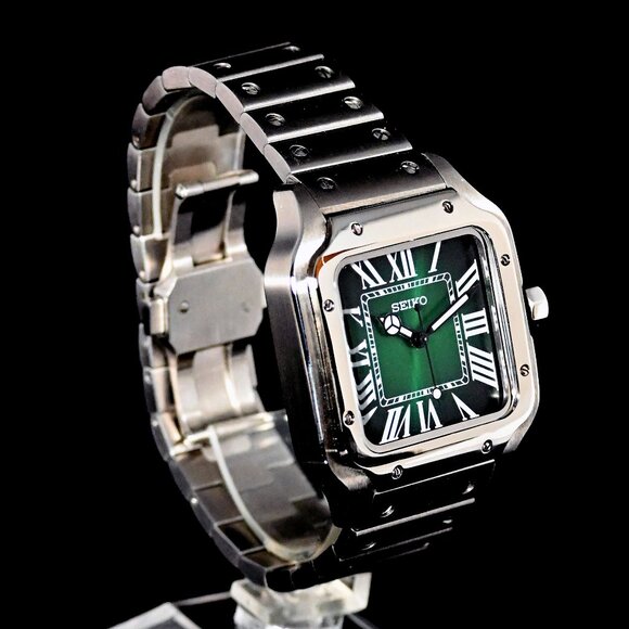 Custom SeikoMod “Cartier Santos” type watch 38mm with NH35 Automatic Movement - Picture 5 of 8